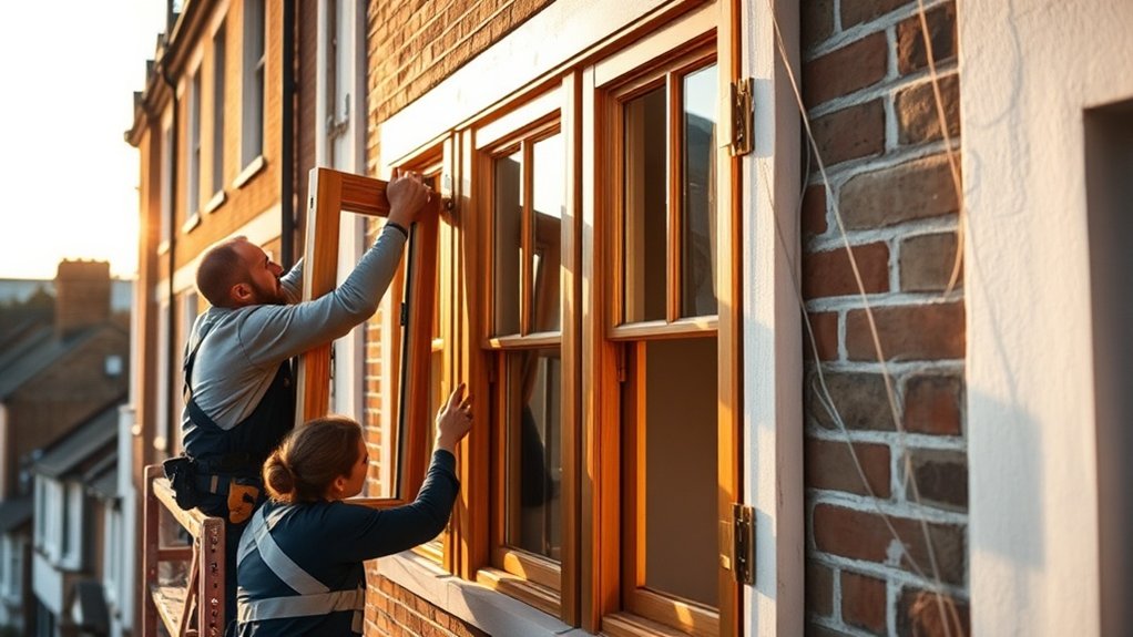 Wooden Window Installation Greenwich